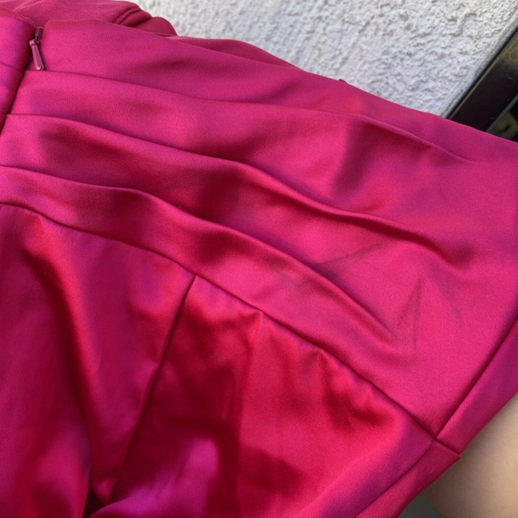 NWD IEENA for MAC‎ DUGGAL [ 14 ] Satin Ruched Trumpet Gown In Fuchsia - Picture 12 of 12